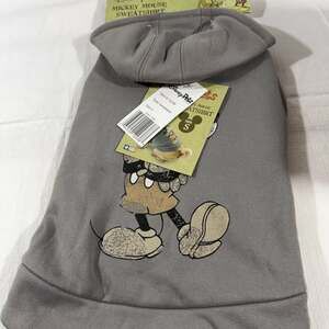 Disney Pets Mickey Mouse Gray Dog Hoodie Sweatshirt - Size Small - NWT